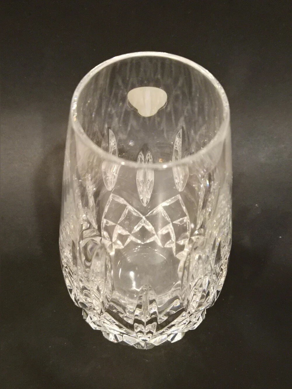 Waterford Clear Crystal Cut-Glass Vase with Classic Diamond Pattern